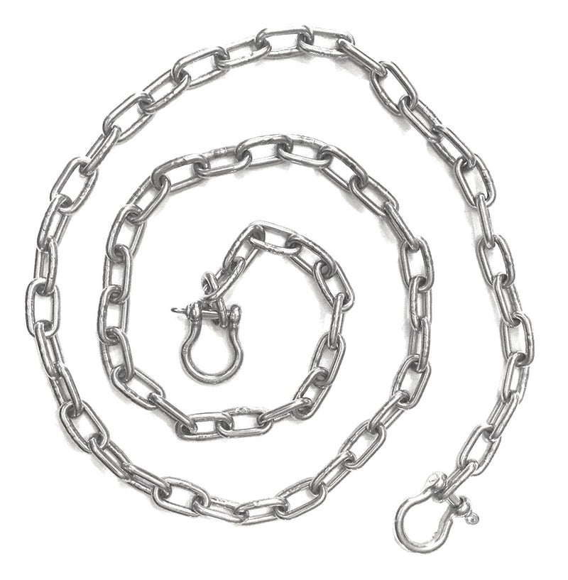 US Stainless Stainless Steel 316 Anchor Chain Shackles Boats Sailing Fishing Mooring (3/8" (10mm) x 6' with 1/2" Bow Shackles)